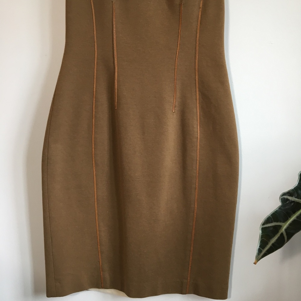 Iris Setlakwe Designer Leather Accents Dress - Picture 3 of 8
